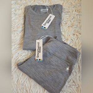 SmartWool Women's Merino  Base Layer Set - Merino Wool, Light Grey, Size M